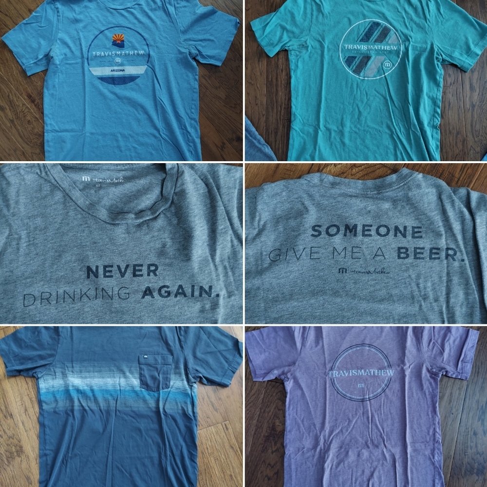 Bundle of 5 Travis Mathew tshirts